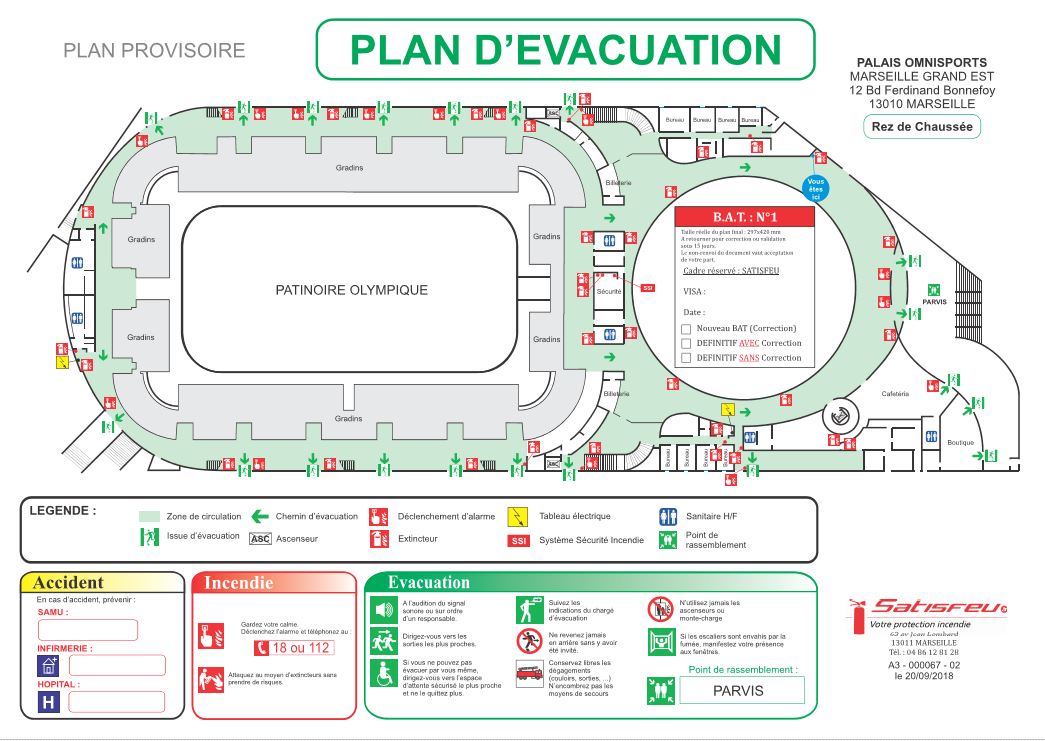 signaletique & plan systeme d'evacuation patinoire